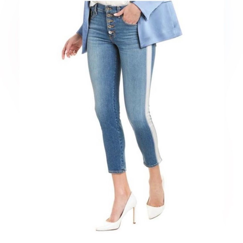 VERONICA BEARD Debbie Skinny Hi Rise Jeans TUXEDO BEACON Cropped Size 27